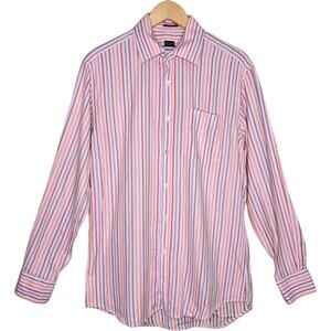 Paul‎ Smith Pink Striped 100% Cotton Button Down Shirt Size L